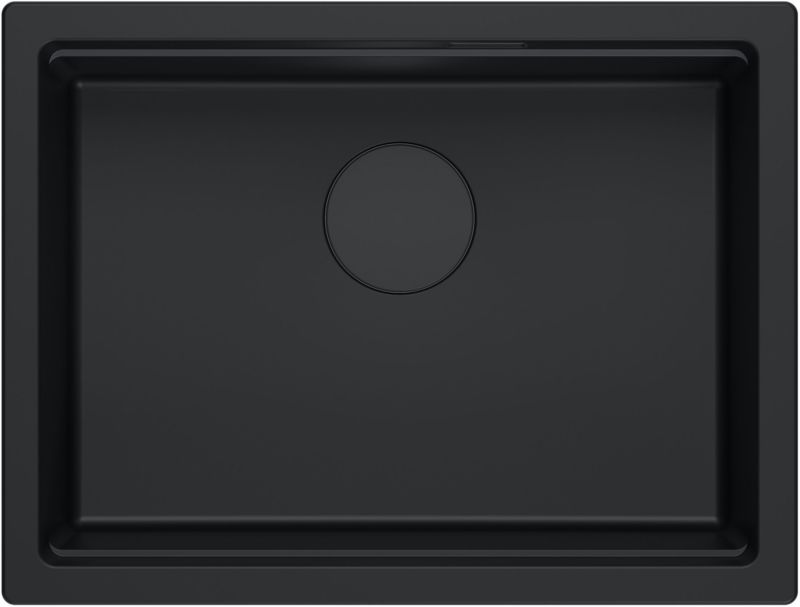 Zlewozmywak Quadron Logan 100 GraniteQ 56x45 cm Czarny, 1-komorowy, podwieszany, z syfonem, 1 szt.