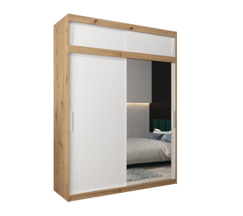 Szafa przesuwna Garderoba Abiks Tokyo 2 180 artisan + biały z nadstawką 1 szt.