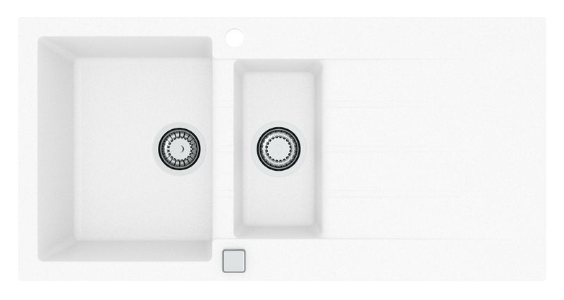 Zlewozmywak granitowy Alveus Cadit 80 kol. 11 biały (100x50) 1,5-komorowy 1szt.