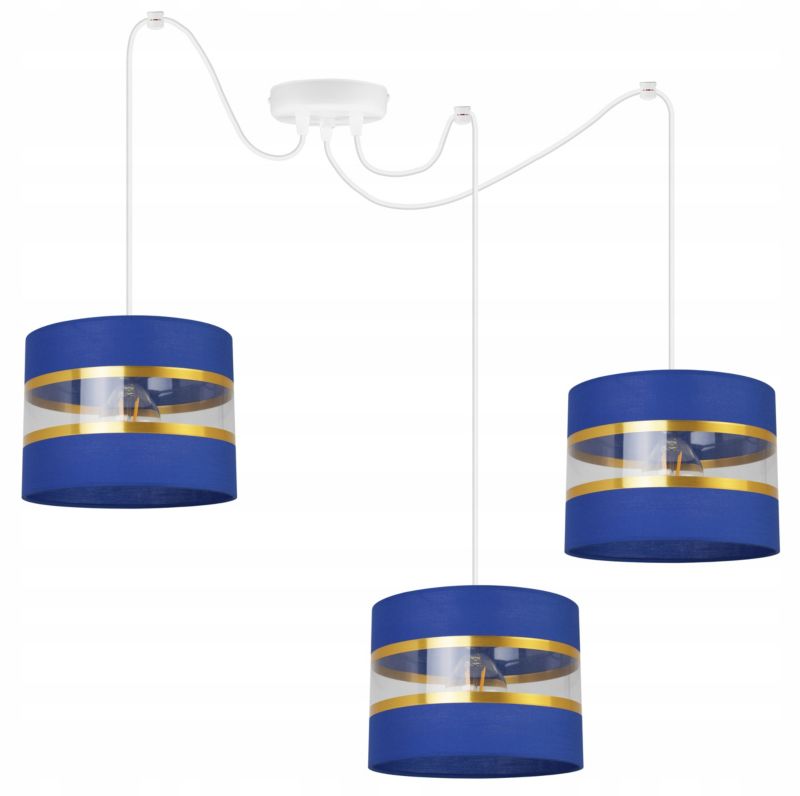 Lampa sufitowa wisząca Light Home LH Spider Elegance Gold 3x E27 60W granatowy/biały 1szt.
