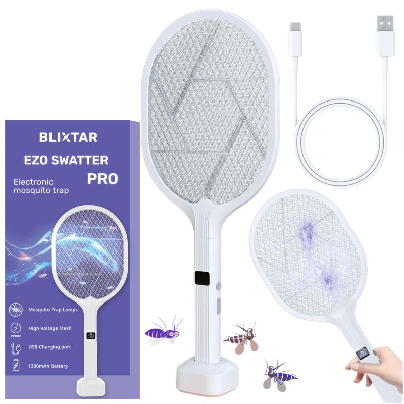 Elektryczna łapka na komary 2W1 Blixtar B-EZO-SWATTER-PRO Lampa LED Owadobójcza