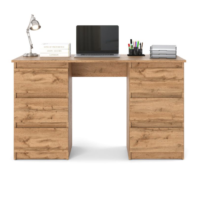 Biurko Hurtownia-Mebli Szuflady 6 Hugo 120cm Dąb Wotan Dąb Wotan 120x50x75 cm 1szt.