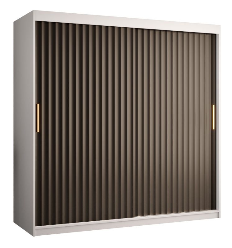 Szafa przesuwna Abiks RIFLO WAVE 1 180 biały mat + czarny mat 1 szt.