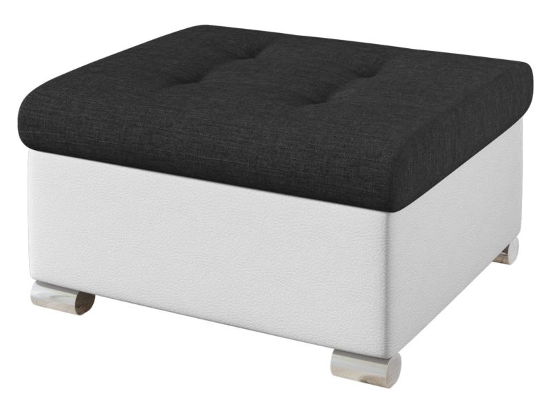 Pufa MIRJAN 24 Niko Mała biała ekoskóra/grafitowy 1 szt.