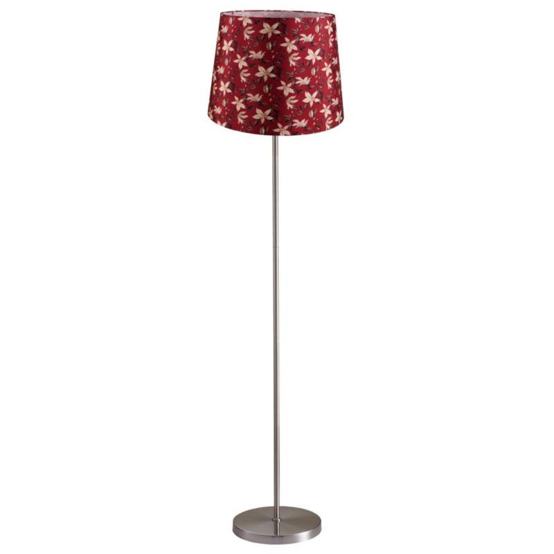 Lampa podłogowa Sanico Goldlux scarlet nikiel abażur stożek 35cm red nature E27 IP20 - 1 szt.