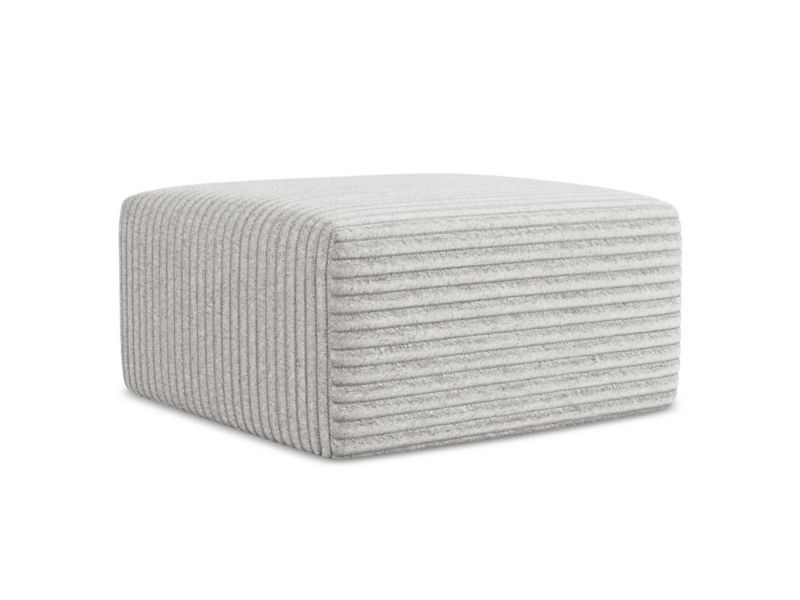 Pufa LaMiaSofa BOVA z tkaniny sztruksowej 75x75 cm jasny szary 1 szt.
