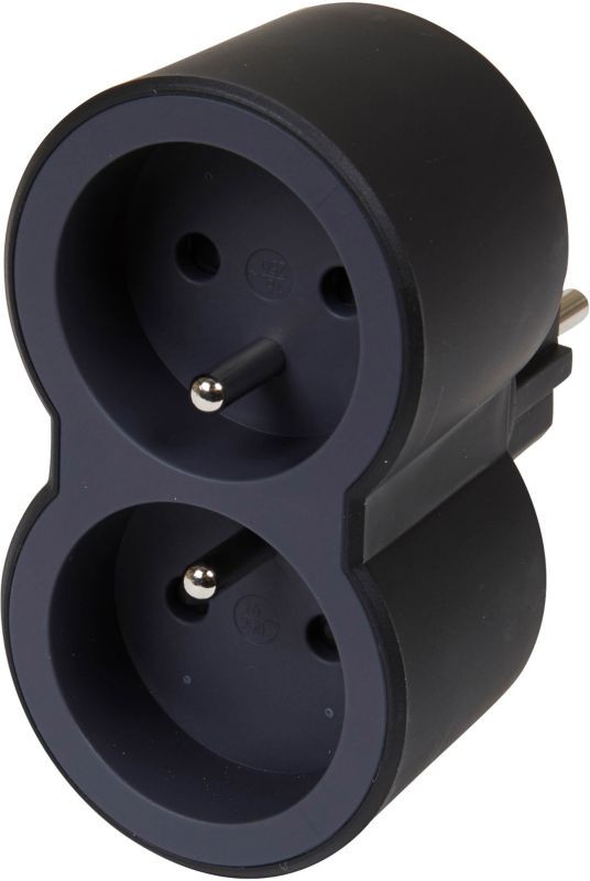 Rozgałęźnik Legrand 2 dniazda z uziemieniem czarny