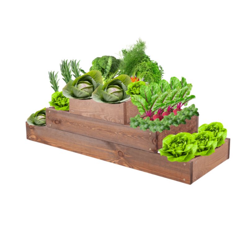 Skrzynia warzywna MODO24 regulowana inspekt 27x90x30 cm brązowe impregnowane drewno 1 szt