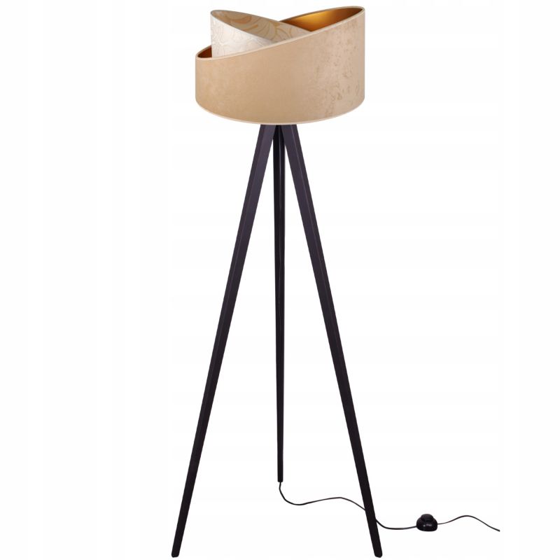 Lampa podłogowa trójnóg Light Home LH Werona Drewno 1x E27 60W beż/czarny 1szt.