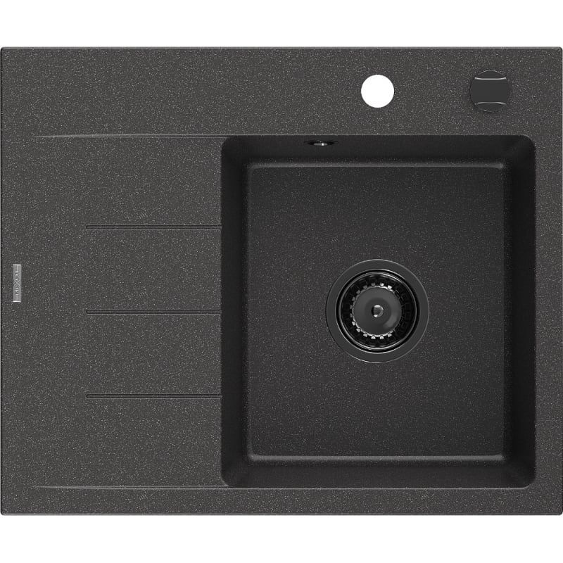 Zlewozmywak wpuszczany Mexen Ben 1-komorowy czarny/srebrny 600x500 mm - 6523605000-73 1 szt.