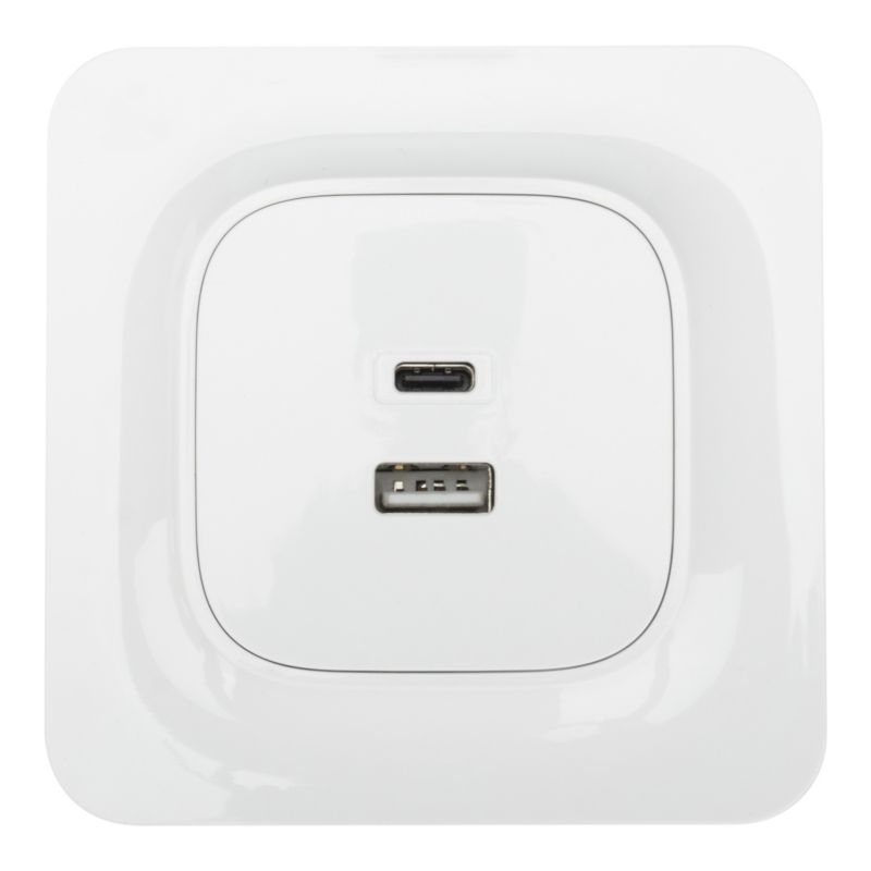 Gniazdo Jacobsen Kennet USB A + USB C białe