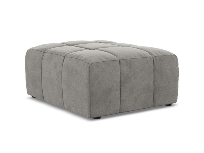 Pufa LaMiaSofa GRADO z tkaniny welwetowej 75x90 cm szary 1 szt.