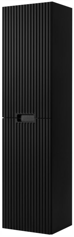 Słupek łazienkowy wiszący Furnidea 136 cm czarny ryflowany MDF 2 drzwi VENA 1 szt.