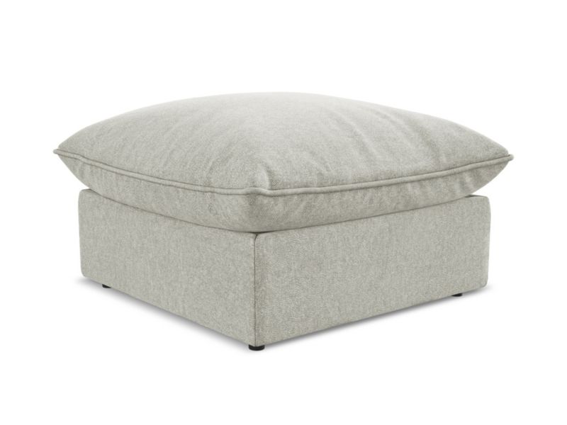 Pufa LaMiaSofa RAVENNA z tkaniny welwetowej 75x75 cm jasny szary 1 szt.