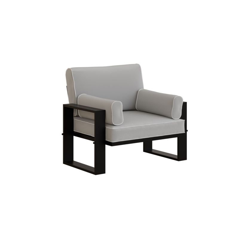 Fotel ogrodowy Bettso Garten na czarnych nogach jasnoszary 1szt.