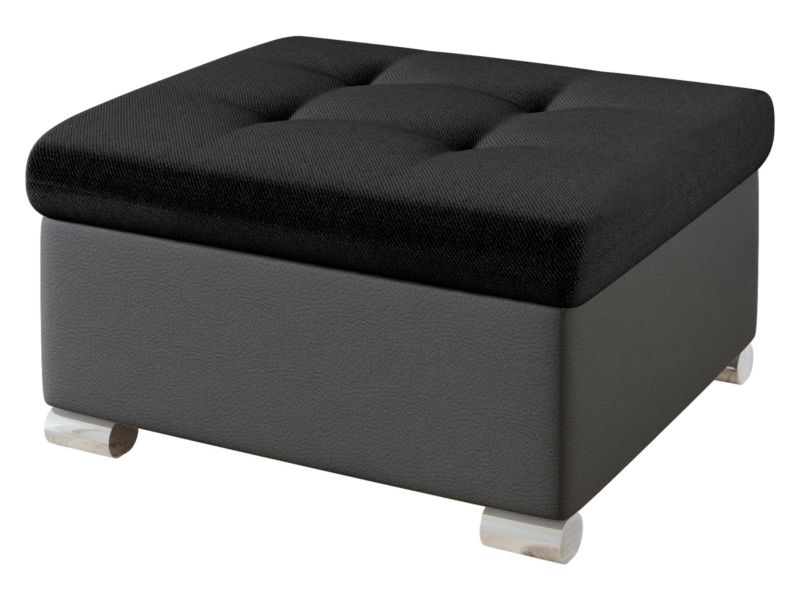 Pufa MIRJAN 24 Niko Mała ekoskóra mysi szary/czarny 1 szt.