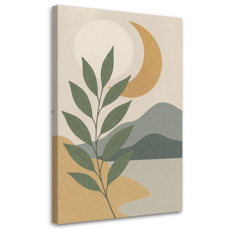 Obraz Feeby Liść Luna Minimalizm Beż Szarość 70x100cm 1szt