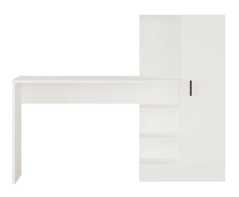 Biurko z szafką HowHomely Białe 152x40x75 cm 1 szt.