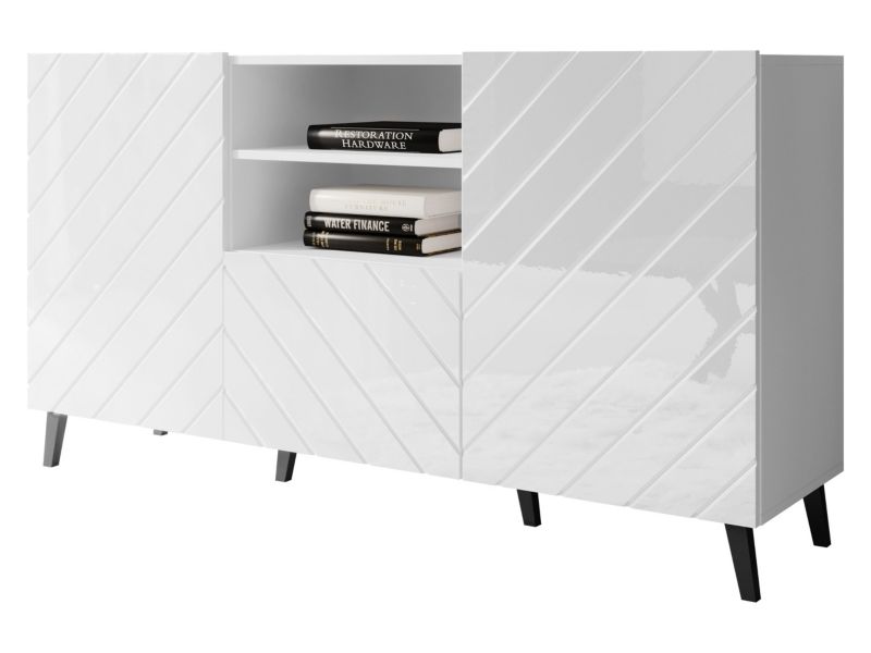 Komoda MIRJAN 24 Abeto biały / biały połysk 1 szt.