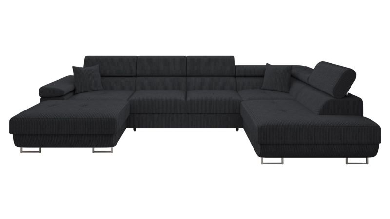 Narożnik z funkcją spania MIRJAN 24 Torezio Bis Sztruks prawy czarny 1 szt.