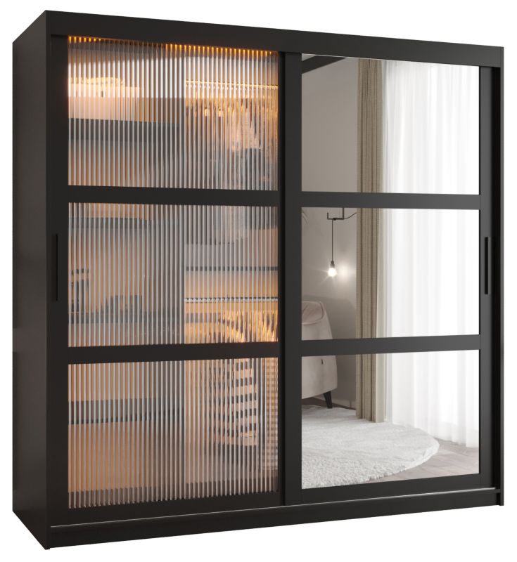 Szafa przesuwna Garderoba Abiks FLUTES 2 180 czarny 1 szt.