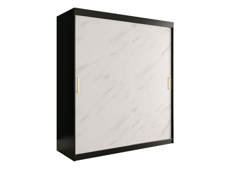 Szafa MIRJAN 24 Marmur T 180 czarny mat / biały marmur 1 szt.