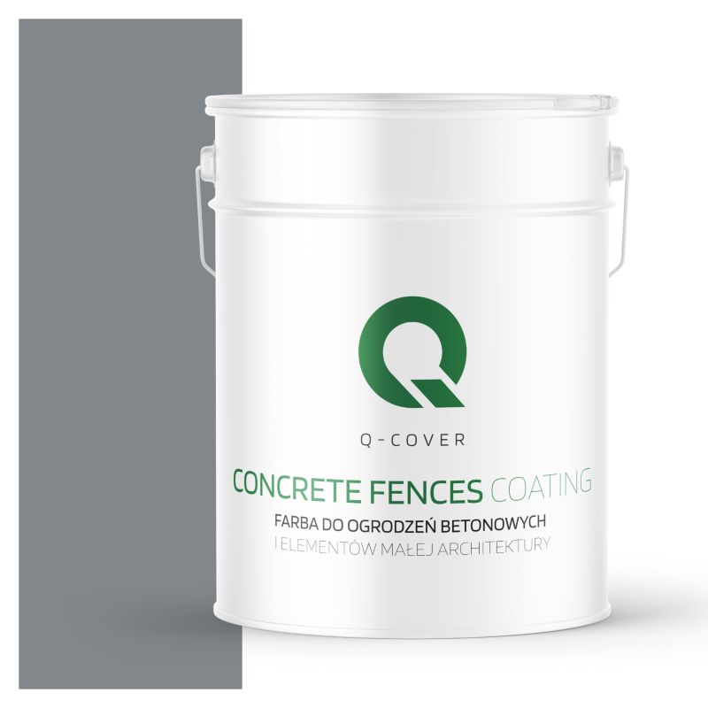 Farba do Ogrodzeń i Płotów Betonowych Q-Cover Szary Ciemny z Odcieniem Niebeskiego F255 10L