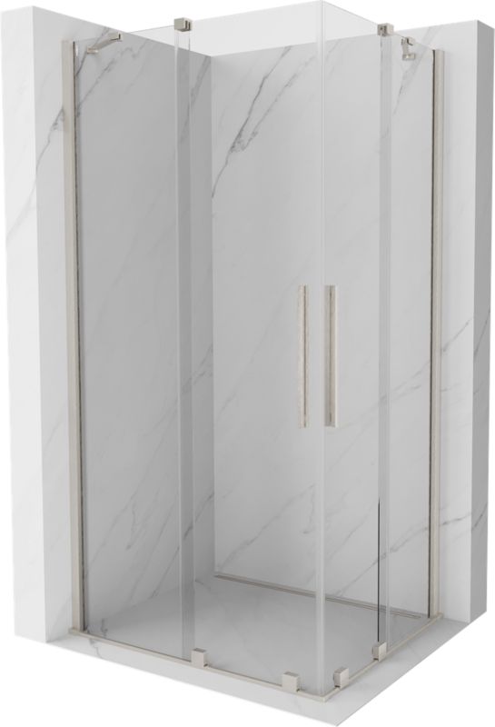 Kabina prysznicowa Mexen Velar Duo rozsuwana 90 x 80 cm transparent nikiel szczotkowany 1 szt.