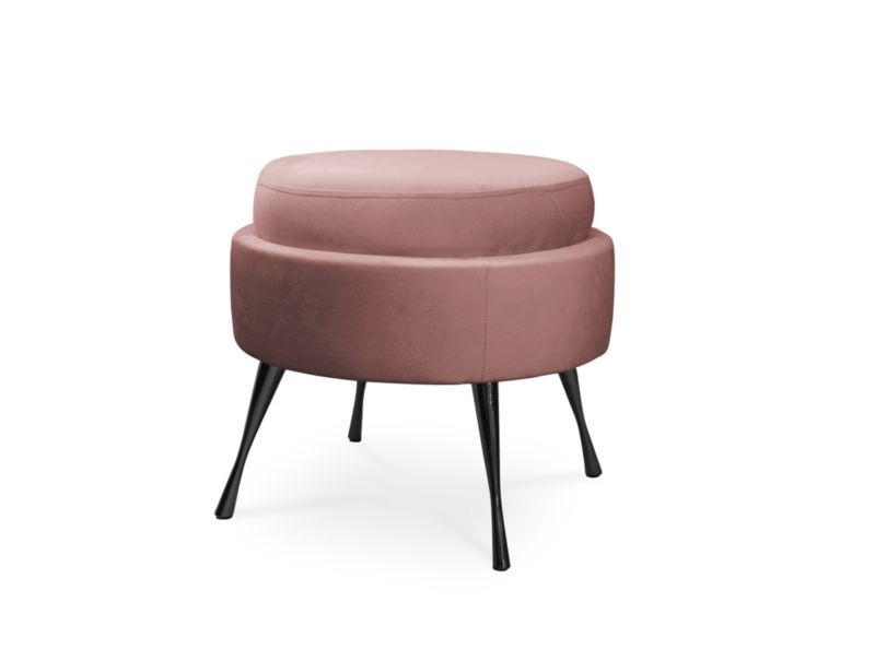 Pufa Bettso Muszelka na metalowych czarnych nogach antyczny róż 1szt.