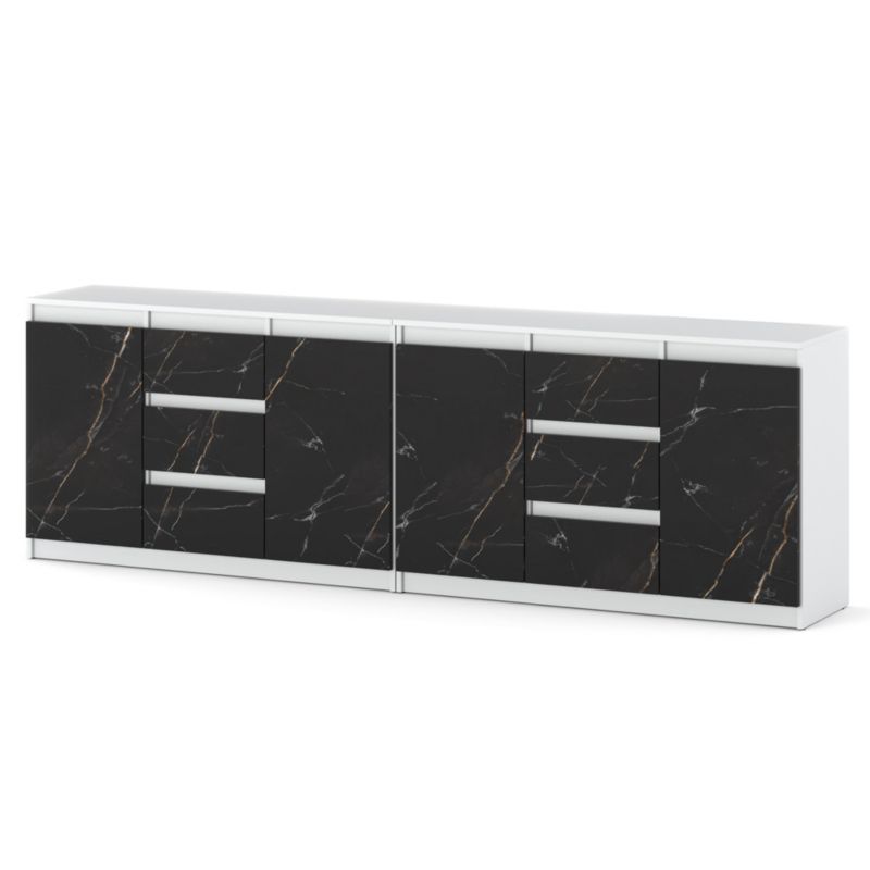 Komoda Hurtownia-Mebli Szuflady 6 Agna Best 240cm Biały Mat San Sebastian 240x35x75 cm 1szt.