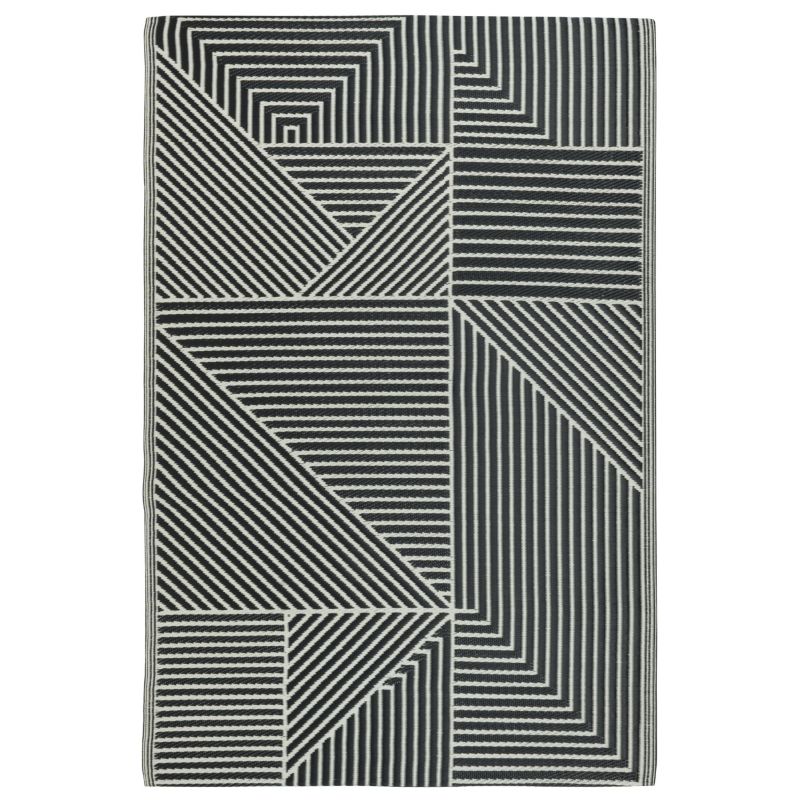 Dywan zewnętrzny 120x170 cm e-floor geometryczny czarny 1 szt