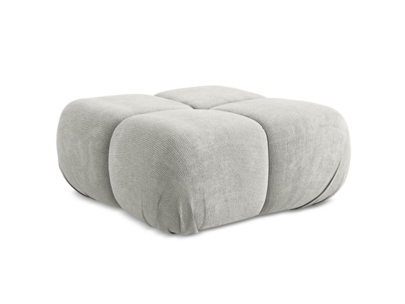 Pufa LaMiaSofa SANREMO z tkaniny szenilowej 95x95 cm jasny szary 1 szt.