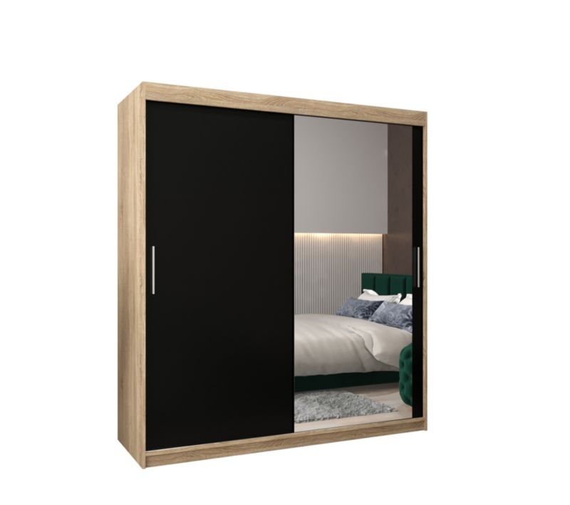 Szafa przesuwna Garderoba Abiks Tokyo 2 180 sonoma + czarny 1 szt.