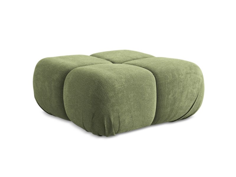 Pufa LaMiaSofa SANREMO z tkaniny szenilowej 95x95 cm zielony 1 szt.