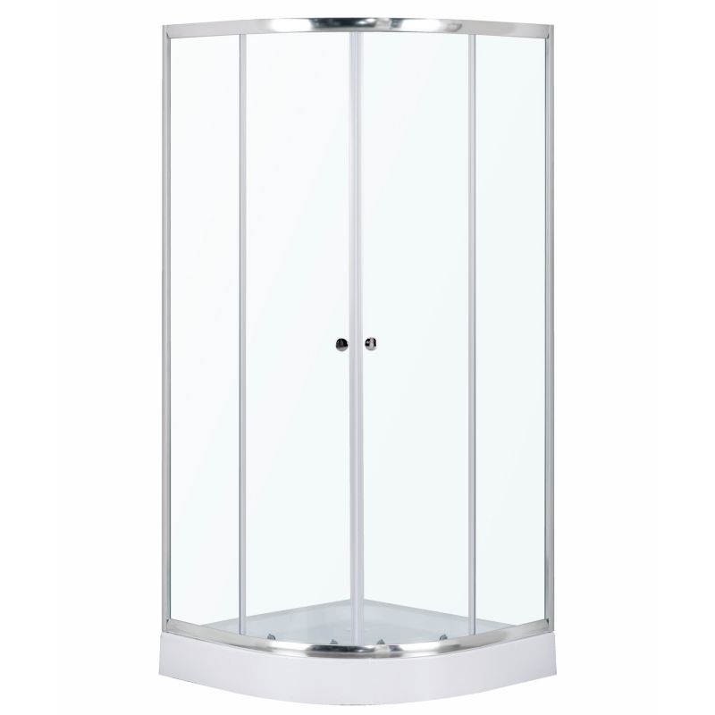 Kabina prysznicowa półokrągła Kerra Ariana 90 cm szkło transparentne profile chrom niski brodzik w komplecie 1 szt.