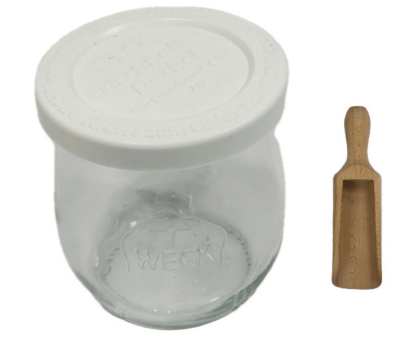 Słoik MODO24 Weck 220 ml fi 60 tulip plastikowe wieko miarka 1 kpl.