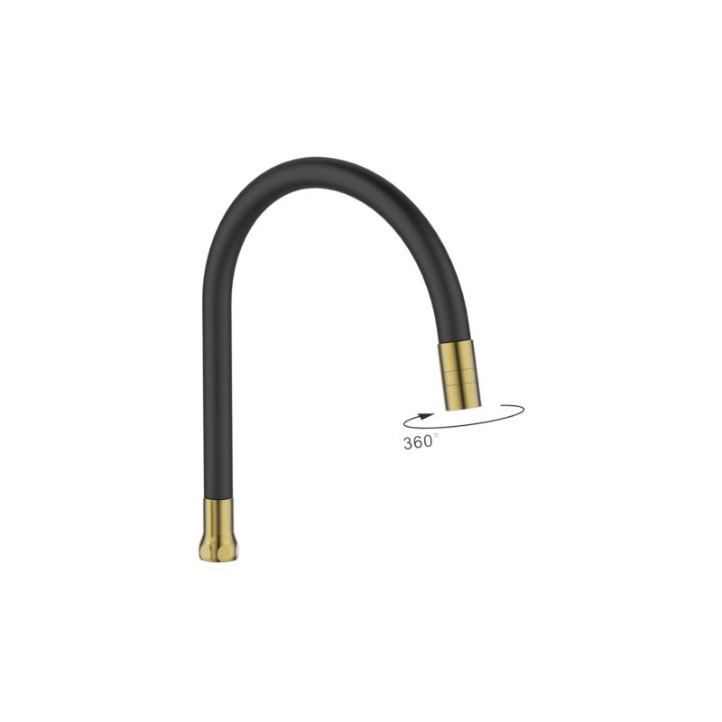 Dwufunkcyjna elastyczna wylewka Invena do baterii, czarny / złoto szczotkowane 1 szt.