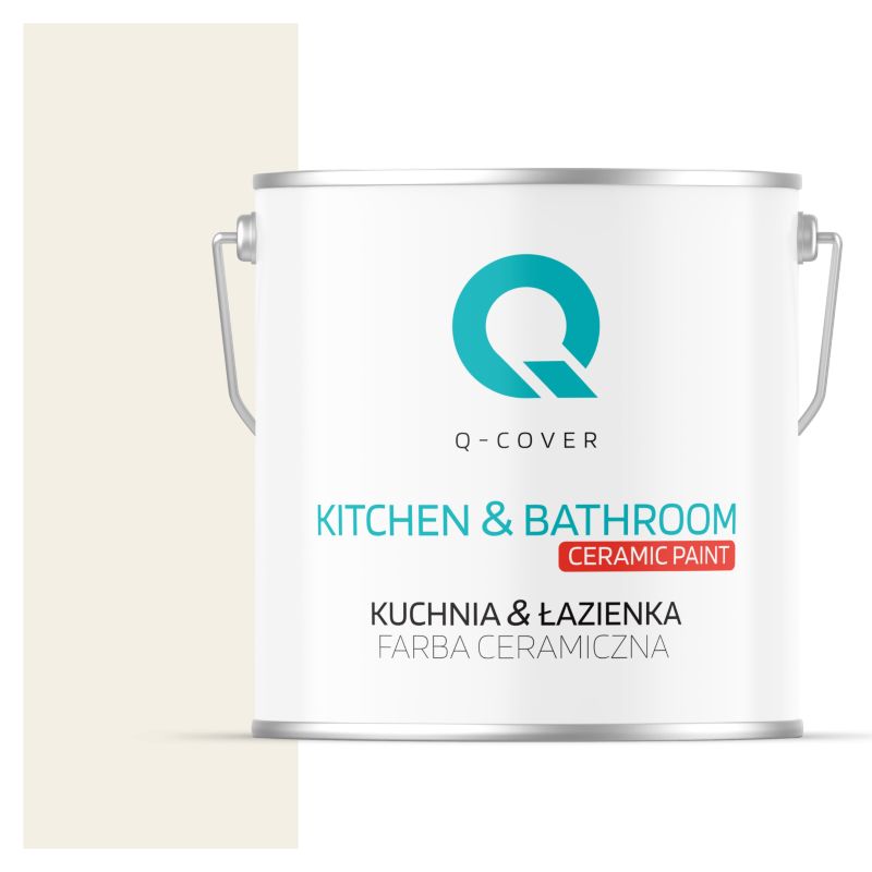 Farba Ceramiczna Kuchnia & Łazienka Q-Cover Biel złamana w beż H3884 Głęboki Mat 5L