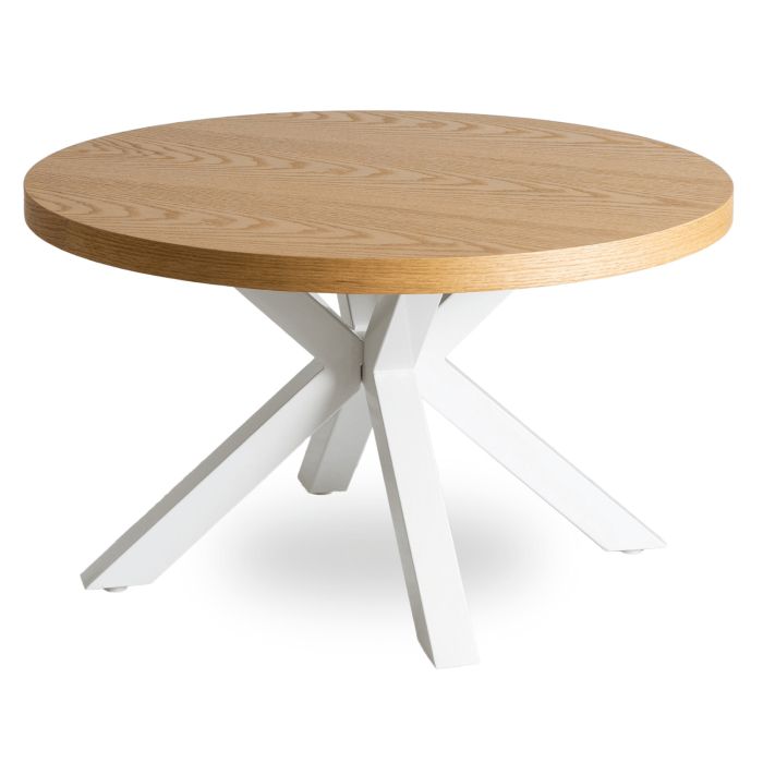 Stolik Kawowy Lincoln 80 cm Mebel Elite Dąb Złoty/Biały 1 szt