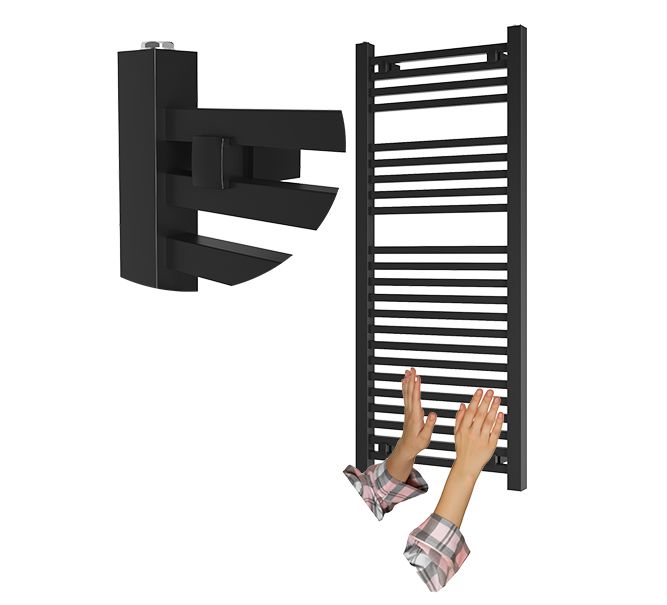 Grzejnik Łazienkowy Granitan Bergen 120/50cm Czarny Kaloryfer Drabinkowy 1kpl.