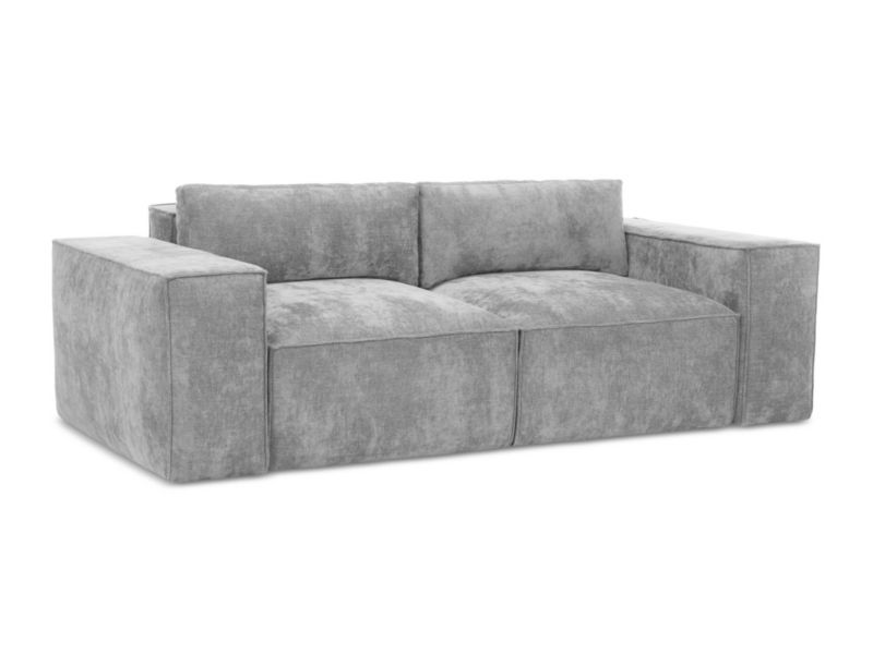 Kanapa 2-osobowa z funkcją spania LaMiaSofa Asti z tkaniny szenilowej 233x113 cm jasny szary 1 szt.