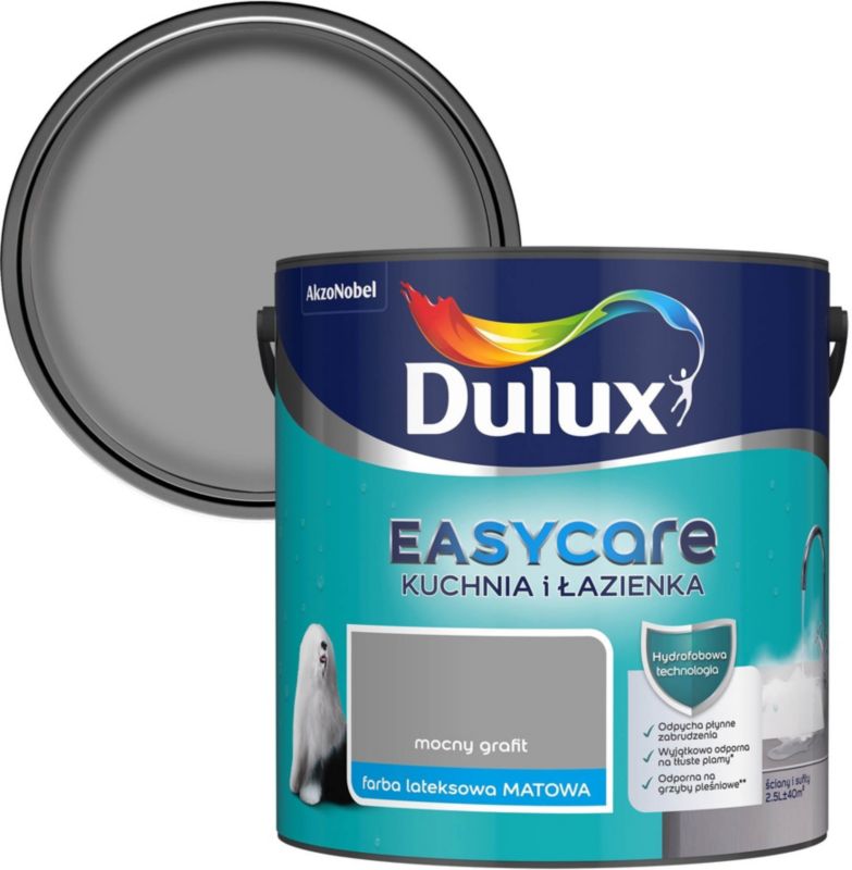 Farba Dulux EasyCare Kuchnia i Łazienka mocny grafit 2,5 l