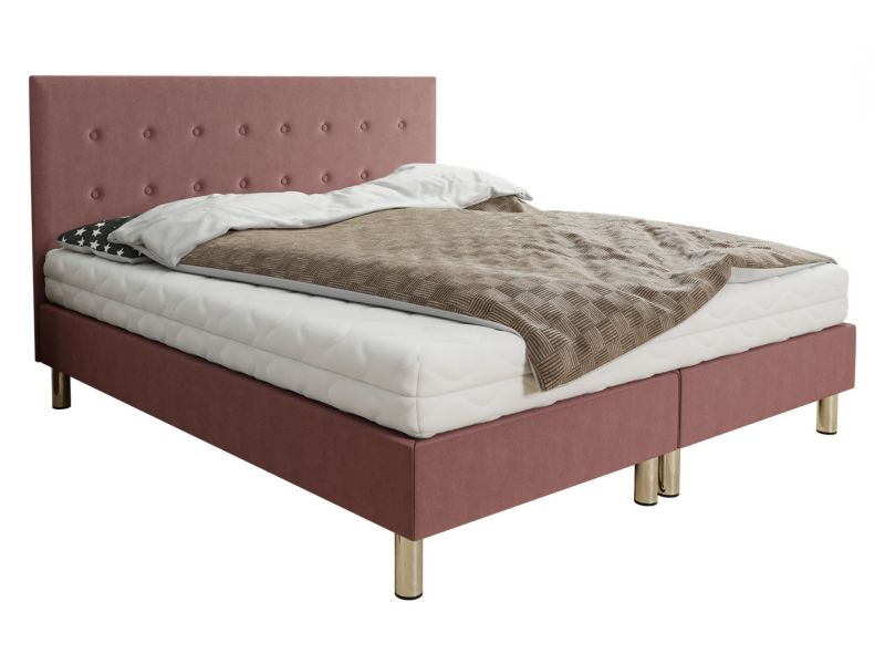 Łóżko kontynentalne MIRJAN 24 Lux 180x200 pastelowy róż 1 szt.