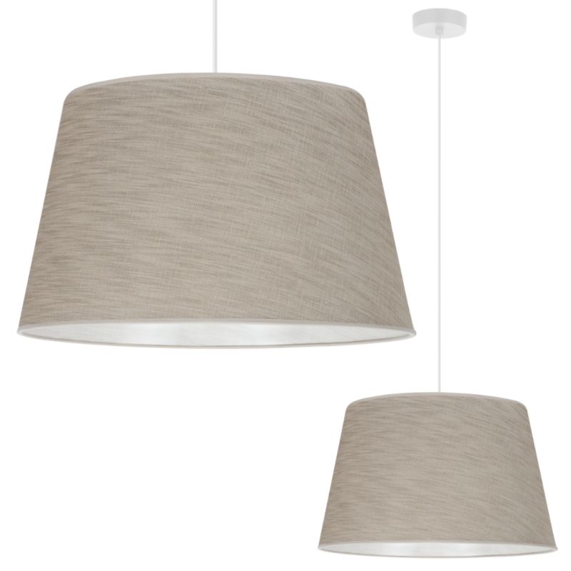 Lampa sufitowa wisząca Light Home LH Len Stożek 1x E27 60W klosz 44cm biały/beżowy 1szt.