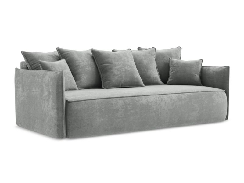Kanapa 3-osobowa z funkcją spania LaMiaSofa GARDA z tkaniny szenilowej 225x105 cm szary 1 szt.