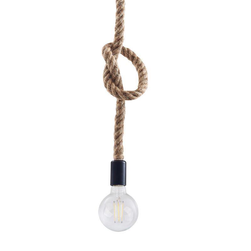 Lampa wisząca Polux Rope brązowo-czarna wym: 150 x 6 x 3,8 cm 1xE27 x 12W 1 szt.