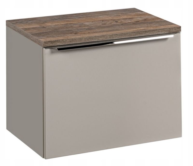 Szafka łazienkowa Furnidea 60 cm szara z blatem dąb szuflady Santa Fe Taupe 1 szt.