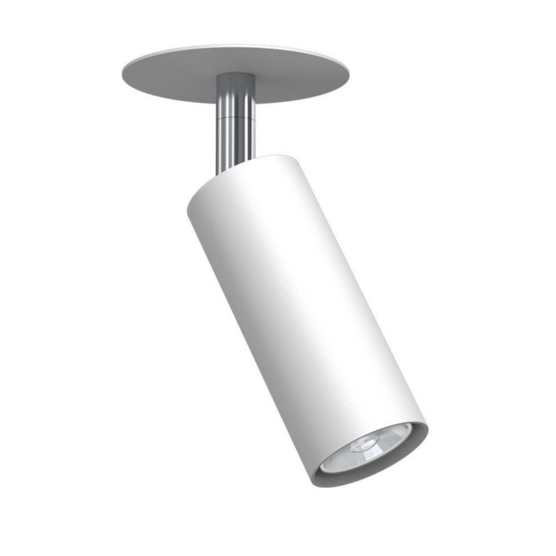 Oprawa sufitowa wpuszczana Brosline Ace biała chromowana ruchoma 1 x GU10 x 4W IP20 wym: 14,5 x 7,5 x 7,5 cm okrągła - 1 szt.