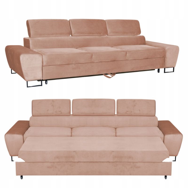 Sofa kanapa do salonu rozkładana Family Meble Bosso pudrowy róż 1szt