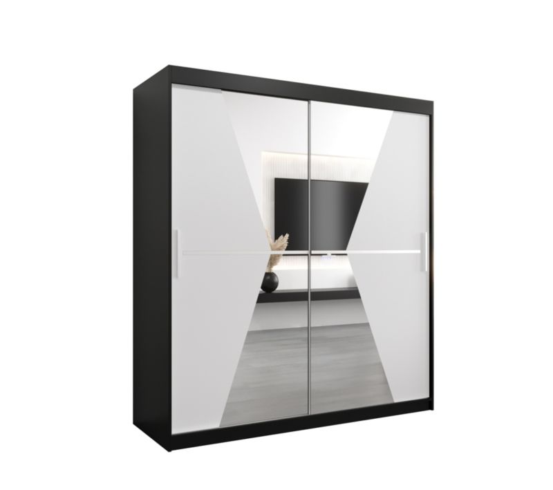 Szafa przesuwna Garderoba Abiks MAROKO 180 czarny/biały 1 szt.